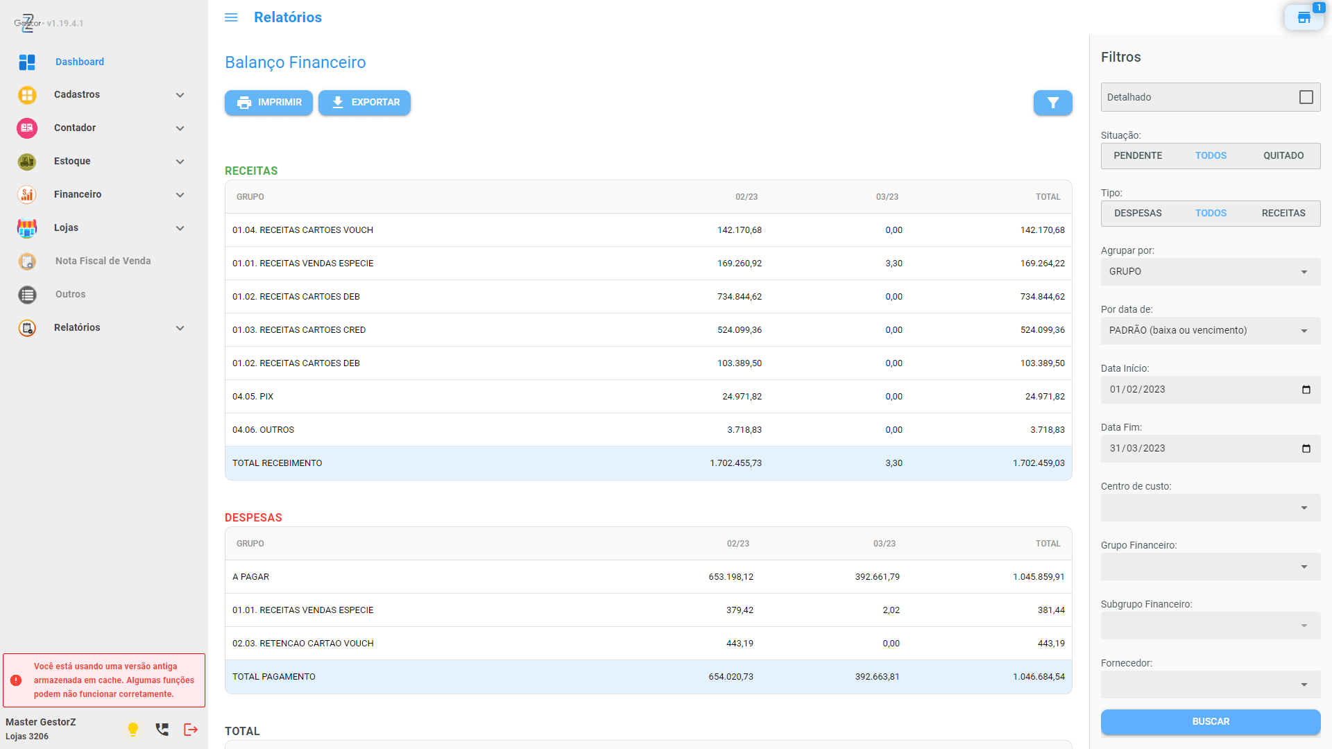 Relatório - Saúde FINANCEIRA